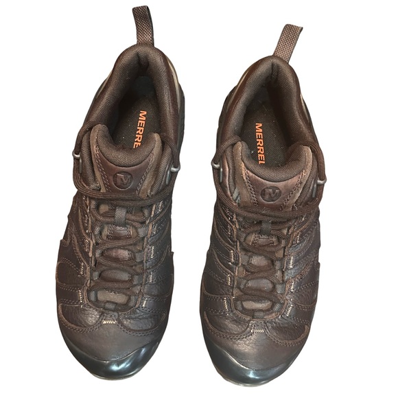 Merrell Cham 7 Slam Luna LTR J95341 Porter Brown Leather Hiking Shoes Men’s 7.5 - Picture 2 of 6
